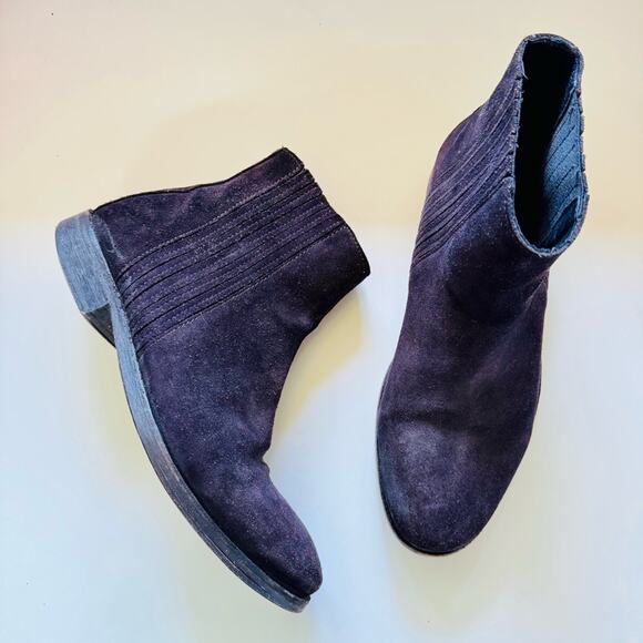 ALLSAINTS Washed Black Suede Leather Chelsea Pull On Ankle Boot Booties 41 8.5 main image 9